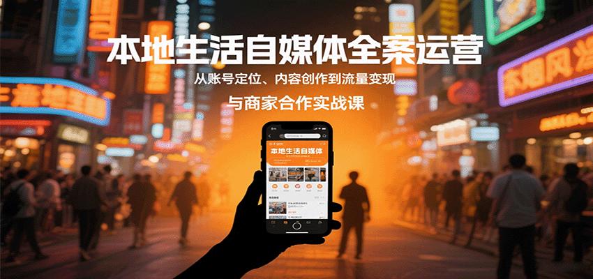 本地生活自媒体全案运营，从账号定位、内容创作到流量变现与商家合作实战课 - 来及网络