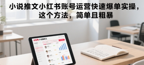 小说推文小红书账号运营快速爆单实操，这个方法，简单且粗暴 - 来及网络
