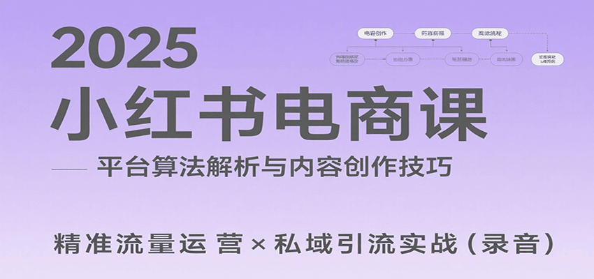 2025小红书电商课：解析算法，创作高转化内容，助力卖家获取流量实现变现（录音） - 来及网络