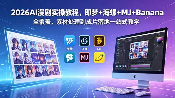 2026AI漫剧实操教程，即梦+海螺+MJ+Banana全覆盖，素材处理到成片落地一站式教学 - 来及网络