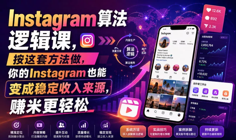 Instagram算法逻辑课，按这套方法做，你的Instagram也能变成稳定收入来源，賺米更轻松【原创双语字幕】 - 来及网络
