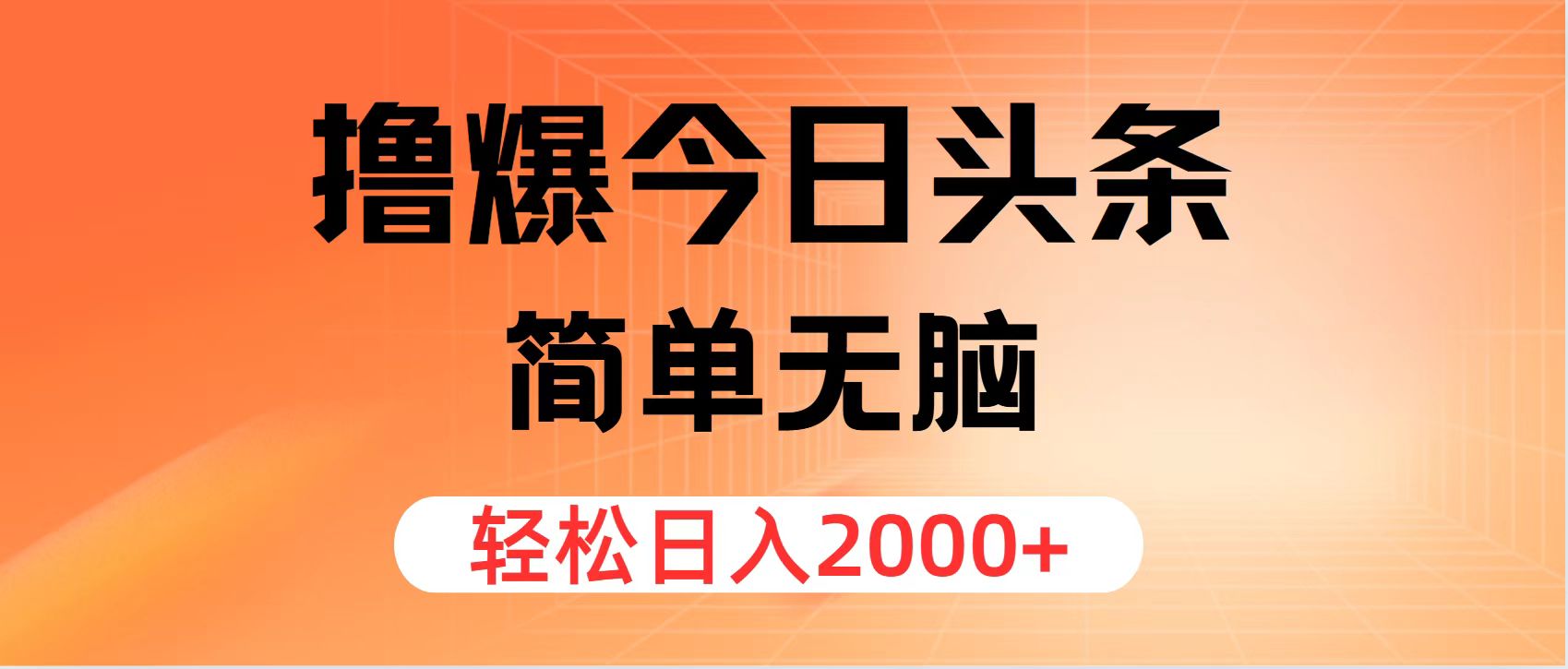 （11849期）撸爆今日头条，简单无脑，日入2000+ - 来及网络