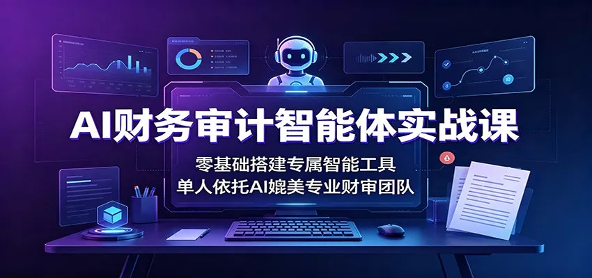 AI财务审计智能体实战课：零基础搭建专属智能工具，单人依托AI媲美专业财审团队 - 来及网络