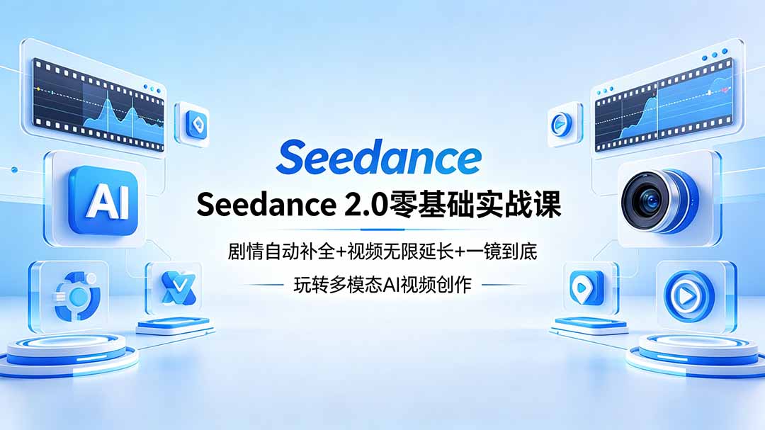 Seedance 2.0零基础实战课：剧情自动补全+视频无限延长+一镜到底：玩转多模态AI视频创作 - 来及网络