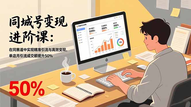 同城号变现进阶课：在同城赛道中实现精准引流与高效变现，单店月引流成交额提升50% - 来及网络
