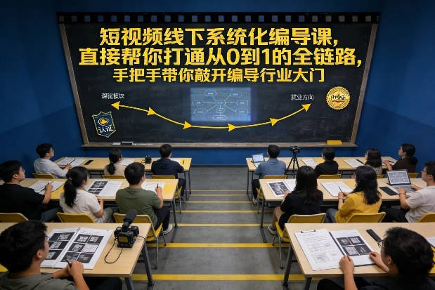 短视频线下系统化编导课，直接帮你打通从0到1的全链路，手把手带你敲开编导行业大门 - 来及网络