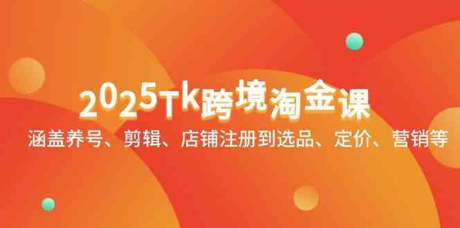 2025Tk跨境淘金课：涵盖养号、剪辑、店铺注册到选品、定价、营销等 - 来及网络