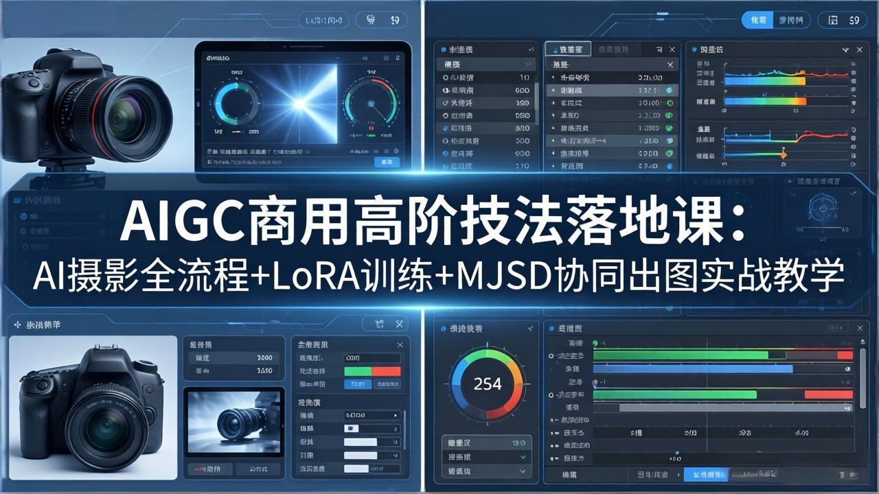 AIGC商用高阶技法落地课：AI摄影全流程+LoRA训练+MJSD协同出图实战教学 - 来及网络