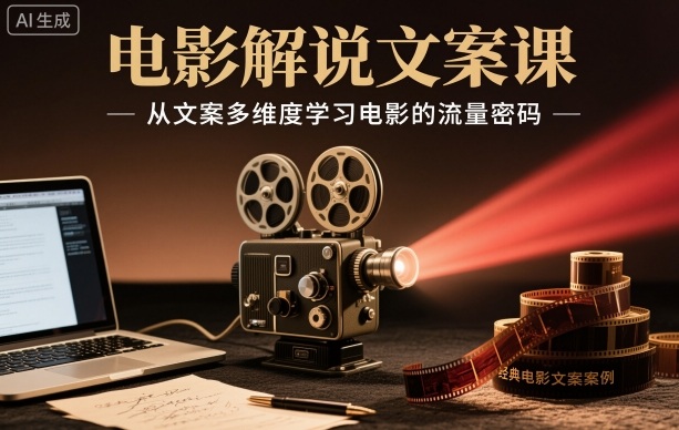 电影解说文案课，从文案多维度学习电影的流量密码 - 来及网络
