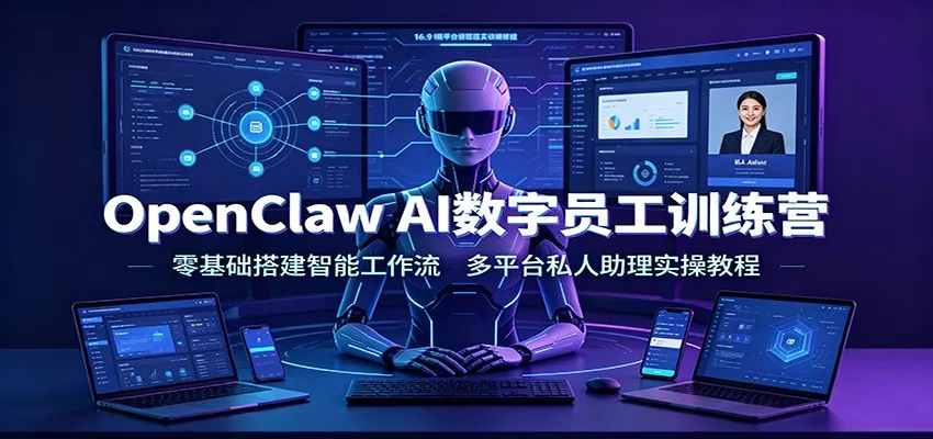 OpenClaw AI数字员工训练营：零基础搭建智能工作流，多平台私人助理实操教程 - 来及网络
