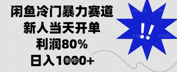闲鱼冷门暴力赛道，新人当天开单，利润80%，日入数张【揭秘】 - 来及网络