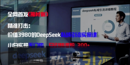 精准打击：价值3980的DeepSeek私域引流实操课，小白实操无门槛，日引精准粉300+ - 来及网络