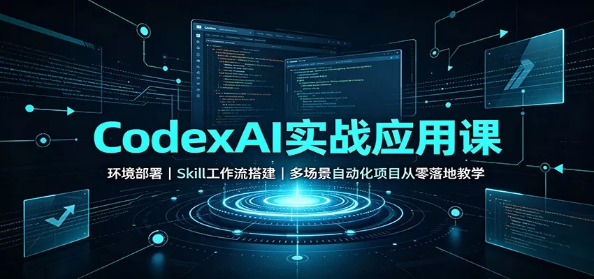 CodexAI实战应用课：环境部署Skill工作流搭建，多场景自动化项目从零落地教学 - 来及网络