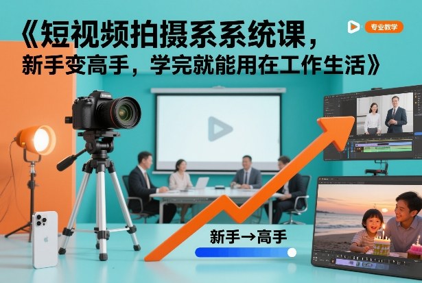 短视频拍摄系统课，新手变高手，学完就能用在工作生活 - 来及网络