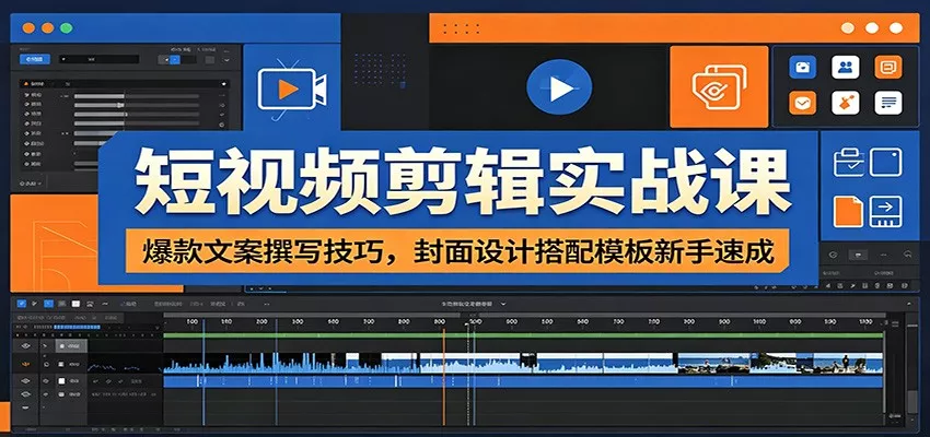 短视频剪辑实战课：爆款文案撰写技巧，封面设计搭配模板新手速成 - 来及网络