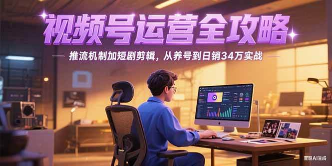 （15217期）2025视频号运营全攻略，推流机制加短剧剪辑，从养号到日销34万实战 - 来及网络