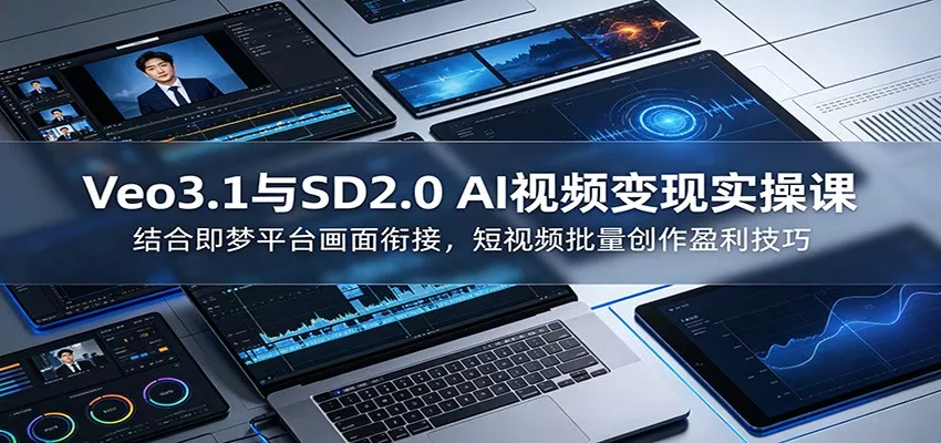 Veo3.1与SD2.0 AI视频变现实操课课：结合即梦平台画面衔接，短视频批量创作盈利技巧 - 来及网络