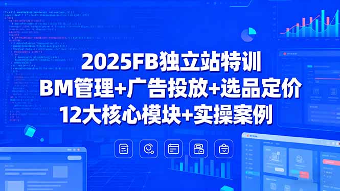 2025FB独立站特训，BM管理+广告投放+选品定价，12大核心模块+实操案例 - 来及网络