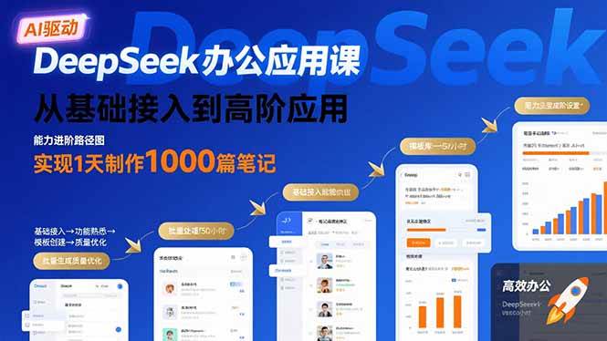 （15754期）DeepSeek办公应用课：从基础接入到高阶应用，实现1天制作1000篇笔记 - 来及网络