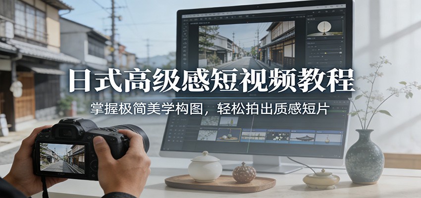 日式高级感短视频教程：掌握极简美学构图，轻松拍出质感短片 - 来及网络