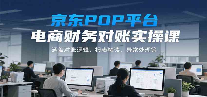 京东POP平台电商财务对账实操课，涵盖对账逻辑、报表解读、异常处理等 - 来及网络