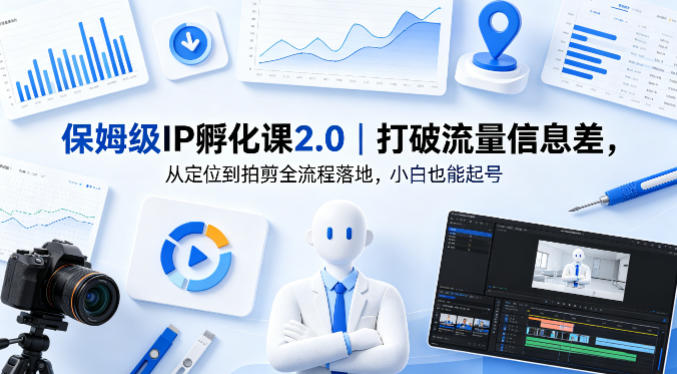 保姆级IP孵化课2.0｜打破流量信息差，从定位到拍剪全流程落地，小白也能起号 - 来及网络