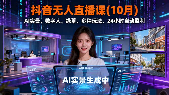 抖音无人直播课(10月 - 来及网络