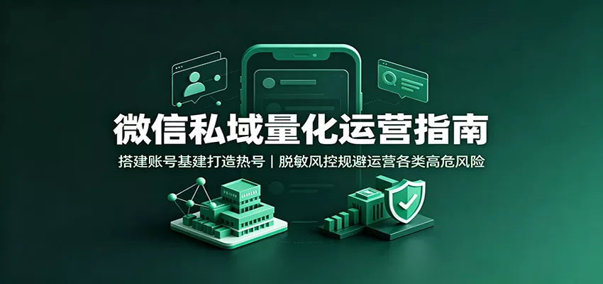微信私域量化运营指南：搭建账号基建打造热号，脱敏风控规避运营各类高危风险 - 来及网络