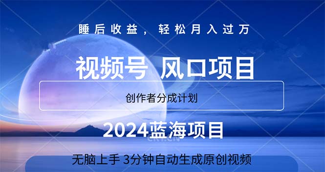 （11388期）2024蓝海项目，3分钟自动生成视频，月入过万 - 来及网络