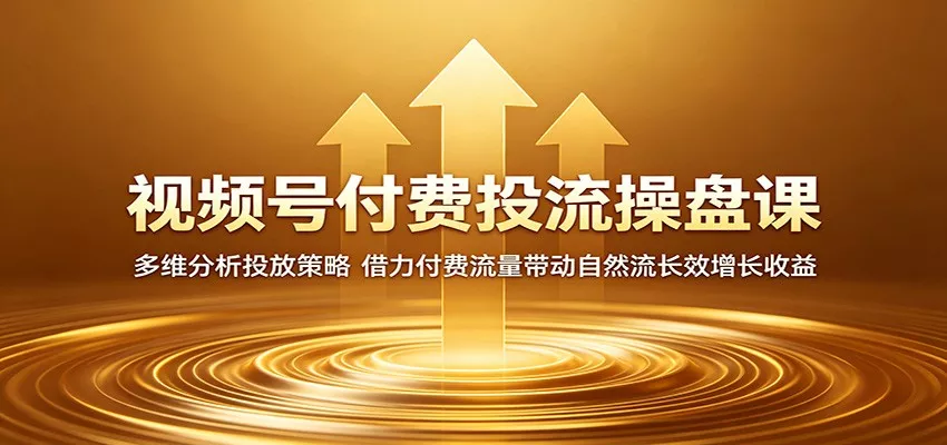 视频号付费投流操盘课：多维分析投放策略，借力付费流量带动自然流长效增长收益 - 来及网络