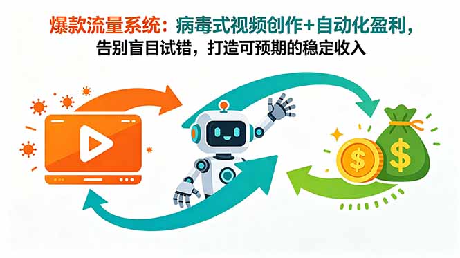爆款流量系统：病毒式视频创作+自动化盈利，告别盲目试错，打造可预期的稳定收入 - 来及网络