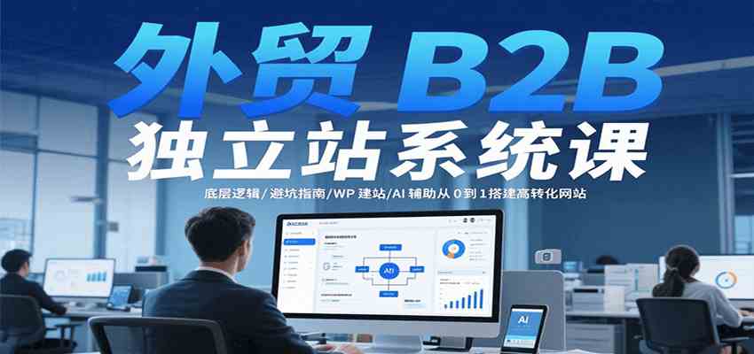 外贸B2B独立站系统课：底层逻辑/避坑指南/WP建站/AI辅助从0到1搭建高转化网站 - 来及网络