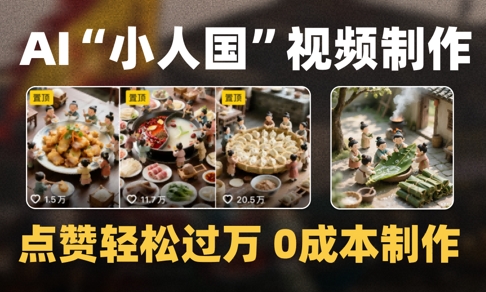 爆款1000W+播放微缩景观迷你小人国AI视频0成本制作全流程教学 - 来及网络