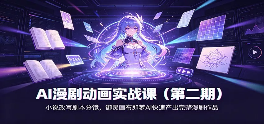 AI漫剧动画实战课(第二期)：小说改写剧本分镜，御灵画布即梦AI快速产出完整漫剧作品 - 来及网络