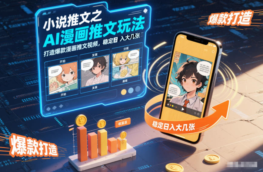 小说推文之AI漫画推文玩法，打造爆款漫画推文视频，稳定日入大几张 - 来及网络