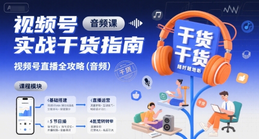 视频号实战干货指南，视频号直播全攻略（音频） - 来及网络