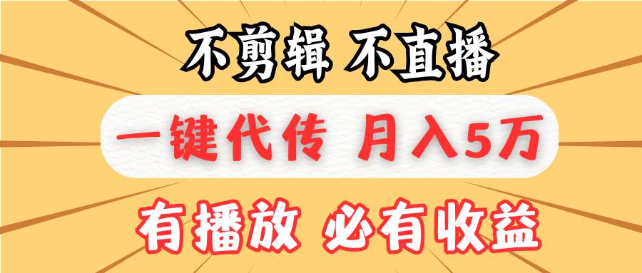 （13555期）不剪辑不直播，一键代发，月入5万懒人必备，我出视频你来发 - 来及网络