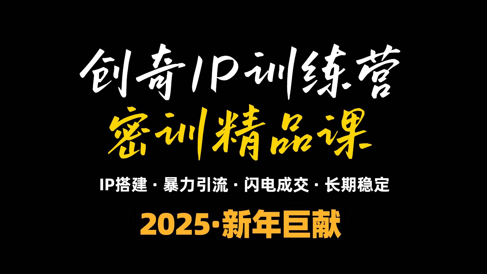（13898期）2025年“知识付费IP训练营”小白避坑年赚百万，暴力引流，闪电成交 - 来及网络