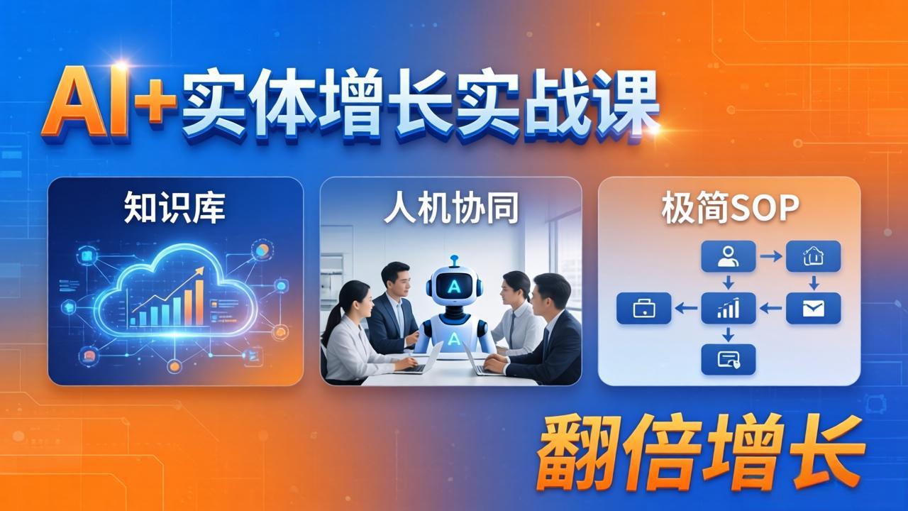 AI+实体增长实战课：知识库+人机协同+极简SOP，助力实体业务翻倍增长 - 来及网络