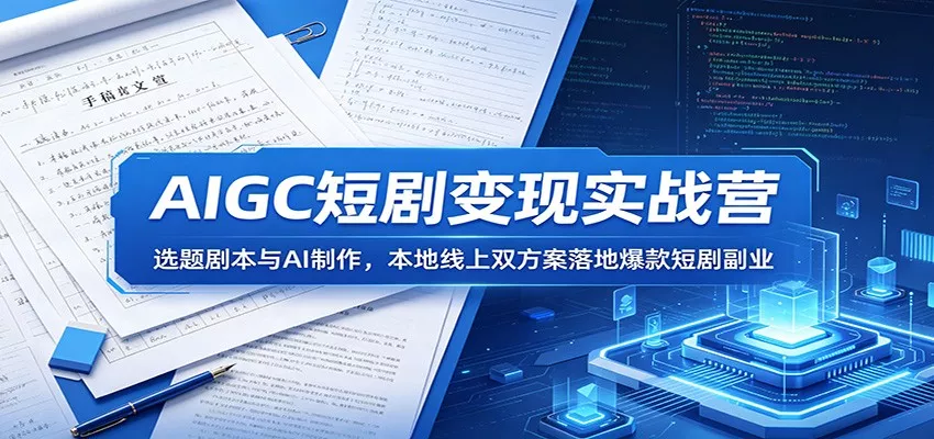 AIGC短剧变现实战营：选题剧本与AI制作，本地线上双方案落地爆款短剧副业 - 来及网络