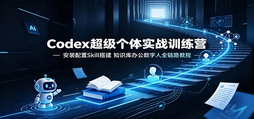 Codex超级个体实战训练营：安装配置Skill搭建，知识库办公数字人全链路教程 - 来及网络