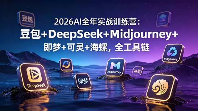 2026AI全年实战训练营：豆包+DeepSeek+Midjourney+即梦+可灵+海螺，全工具链 - 来及网络