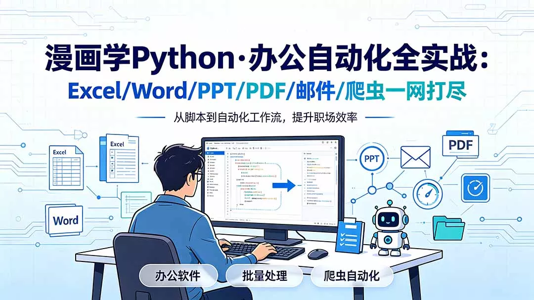 漫画学Python·办公自动化全实战：Excel/Word/PPT/PDF/邮件/爬虫一网打尽 - 来及网络