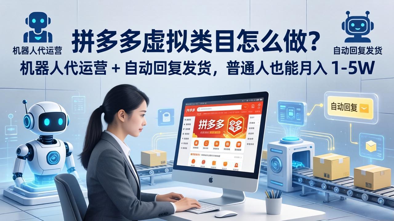 拼多多虚拟类目怎么做？机器人代运营 + 自动回复发货，普通人也能月入 1-5W - 来及网络