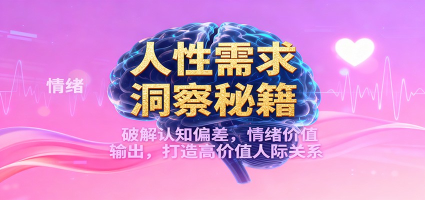 人性需求洞察秘籍，破解认知偏差，情绪价值输出，打造高价值人际关系 - 来及网络