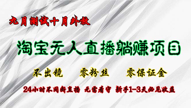 （12862期）淘宝无人直播最新玩法，九月测试十月外放，不出镜零粉丝零保证金，24小… - 来及网络