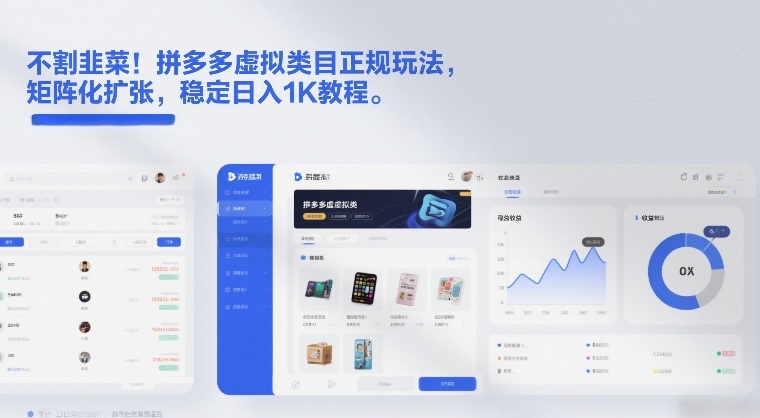 不割韭菜！拼多多虚拟类目正规玩法，矩阵化扩张，稳定日入1K教程【揭秘】 - 来及网络