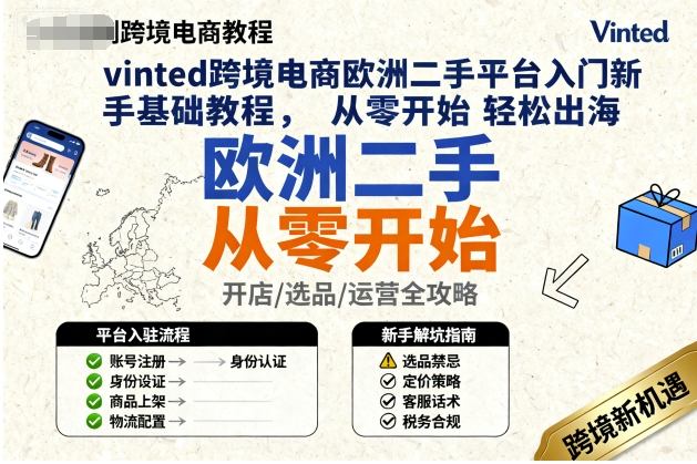 vinted跨境电商欧洲二手平台入门新手基础教程，从零开始轻松出海 - 来及网络