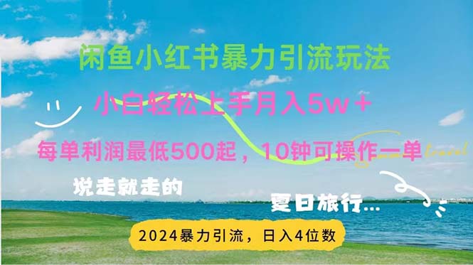（11650期）2024暑假赚钱项目小红书咸鱼暴力引流，简单无脑操作，每单利润500+，… - 来及网络