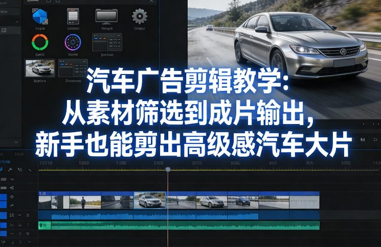 汽车广告剪辑教学：从素材筛选到成片输出，新手也能剪出高级感汽车大片 - 来及网络